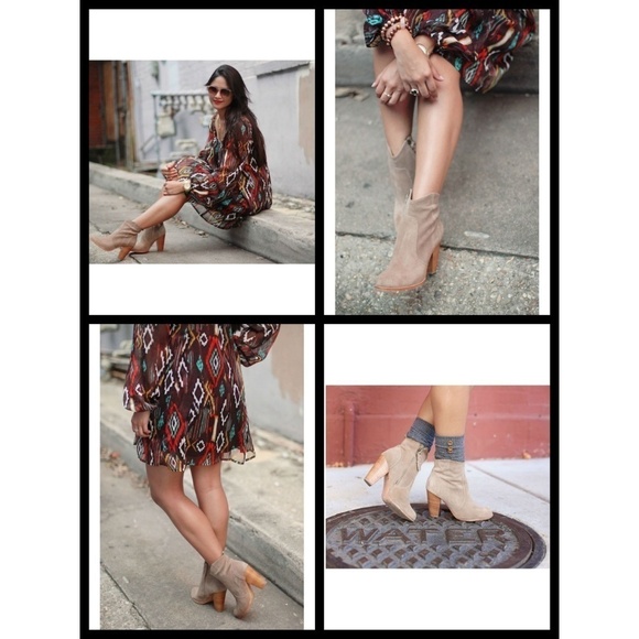 💕JOIE💕 Neutral Comfy Ankle Beige Suede Booties Cement 41 - Picture 5 of 8